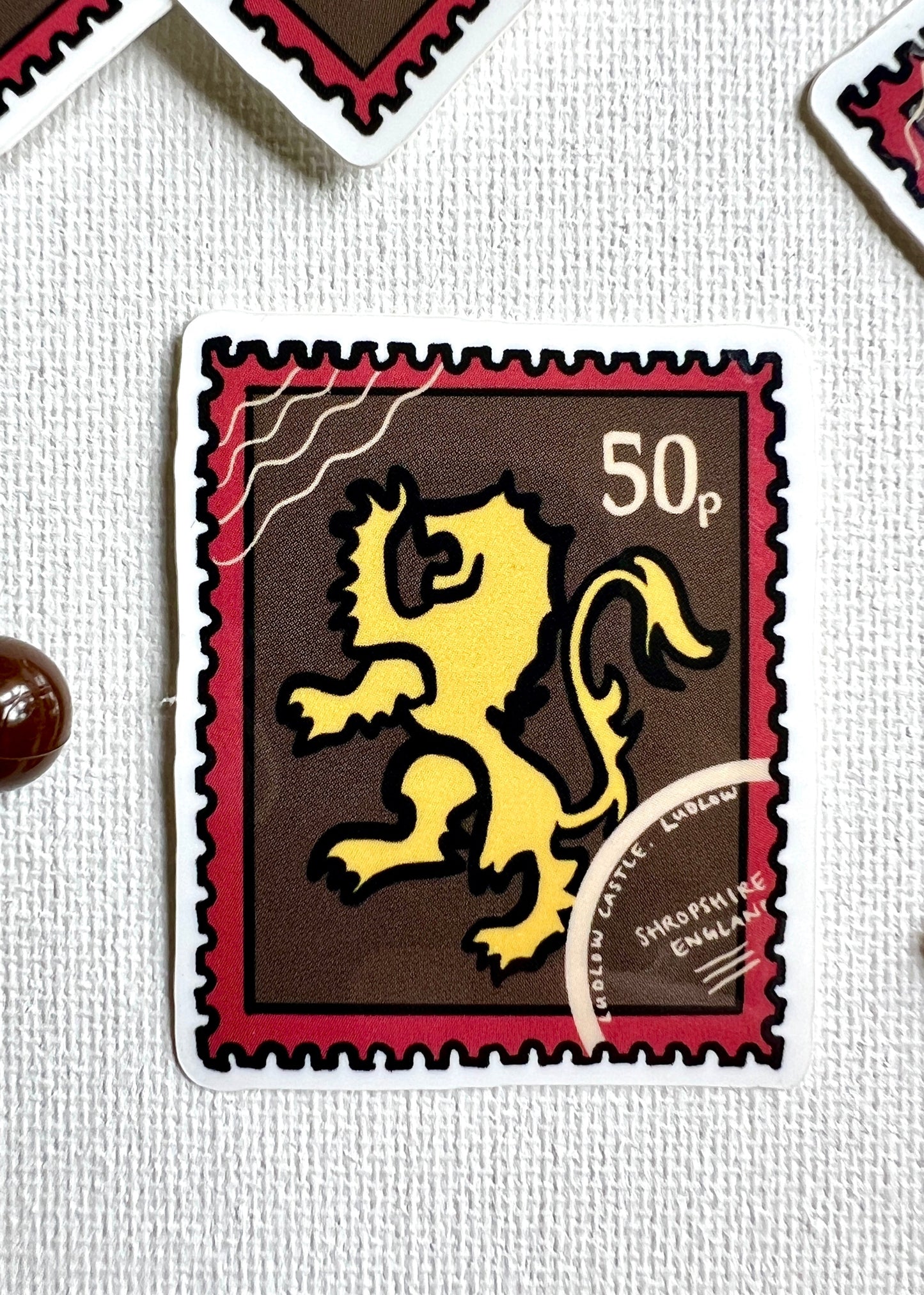 Heraldic Gold Lion Stamp Sticker