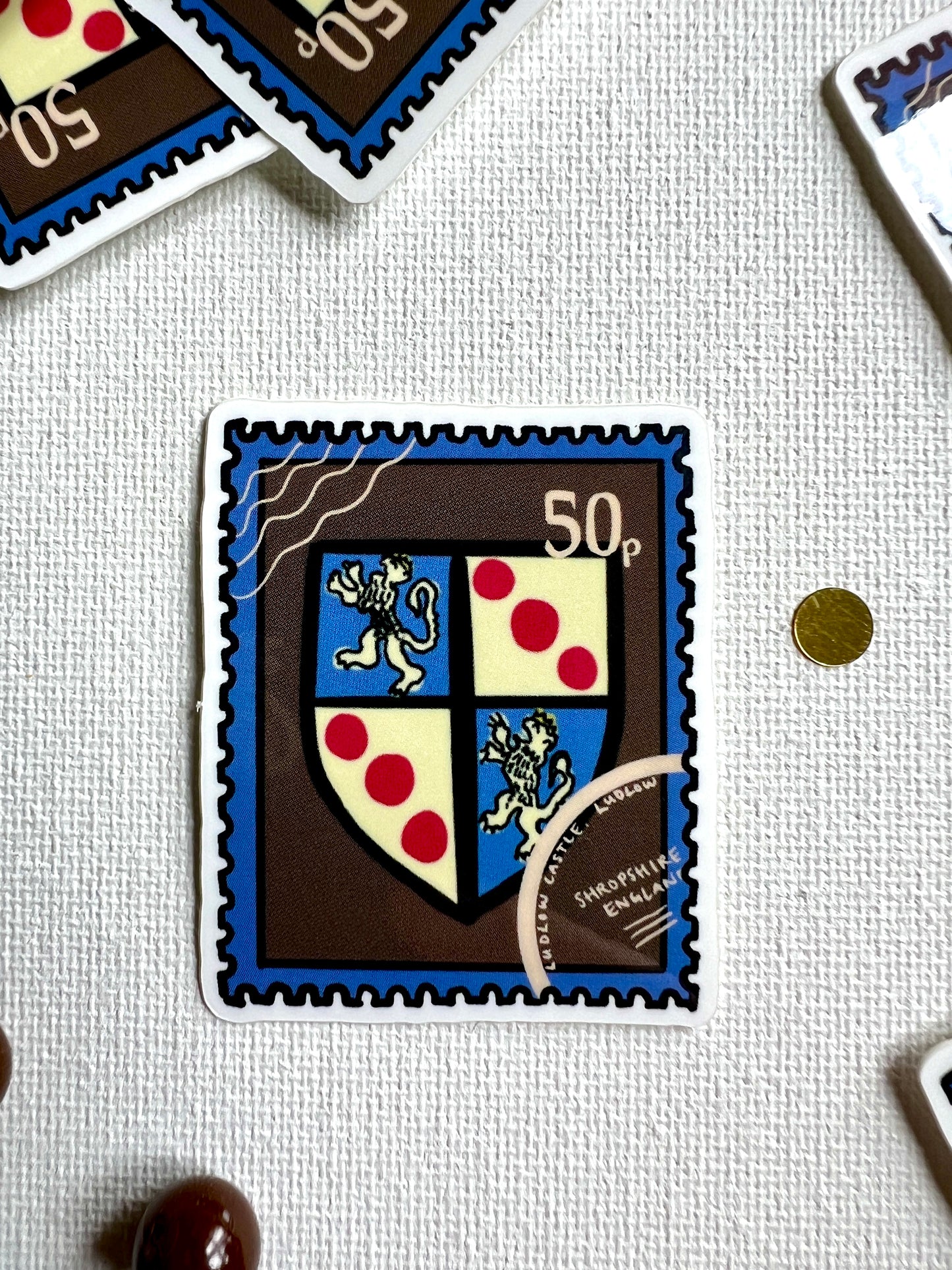 Heraldic Shield with Lions and Roundels