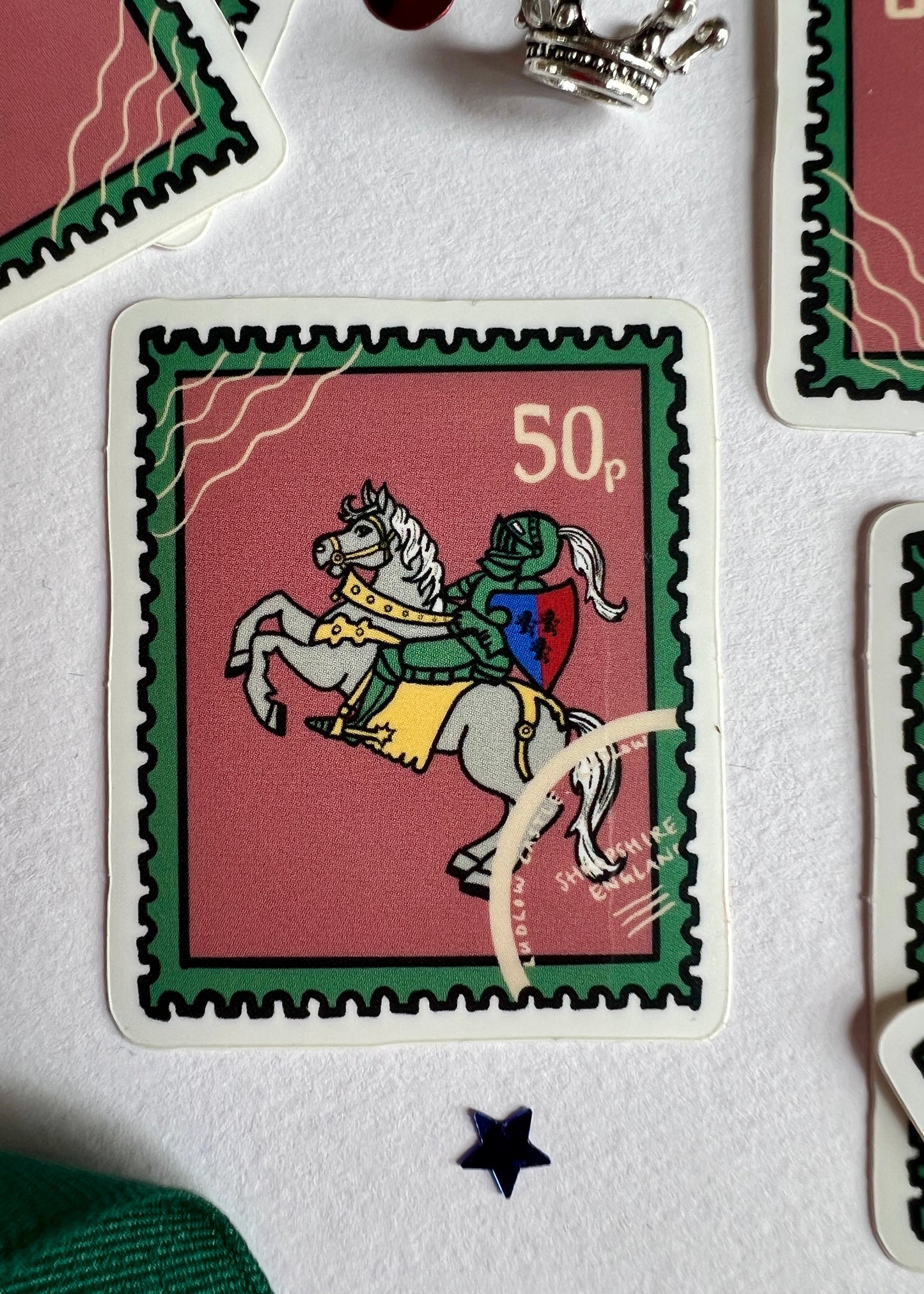 Knight on a Horse Stamp Sticker