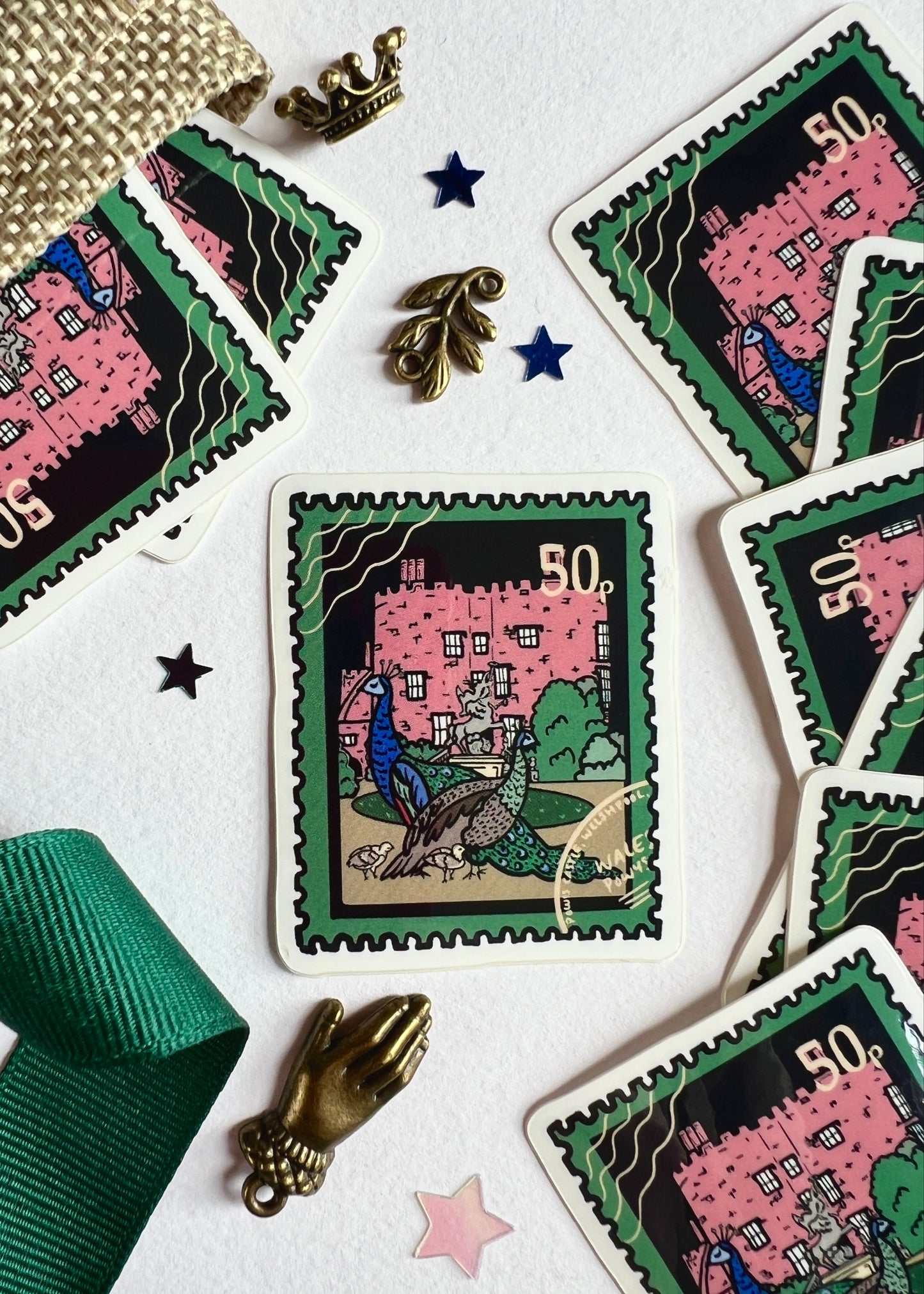 Peacock Family Stamp Sticker
