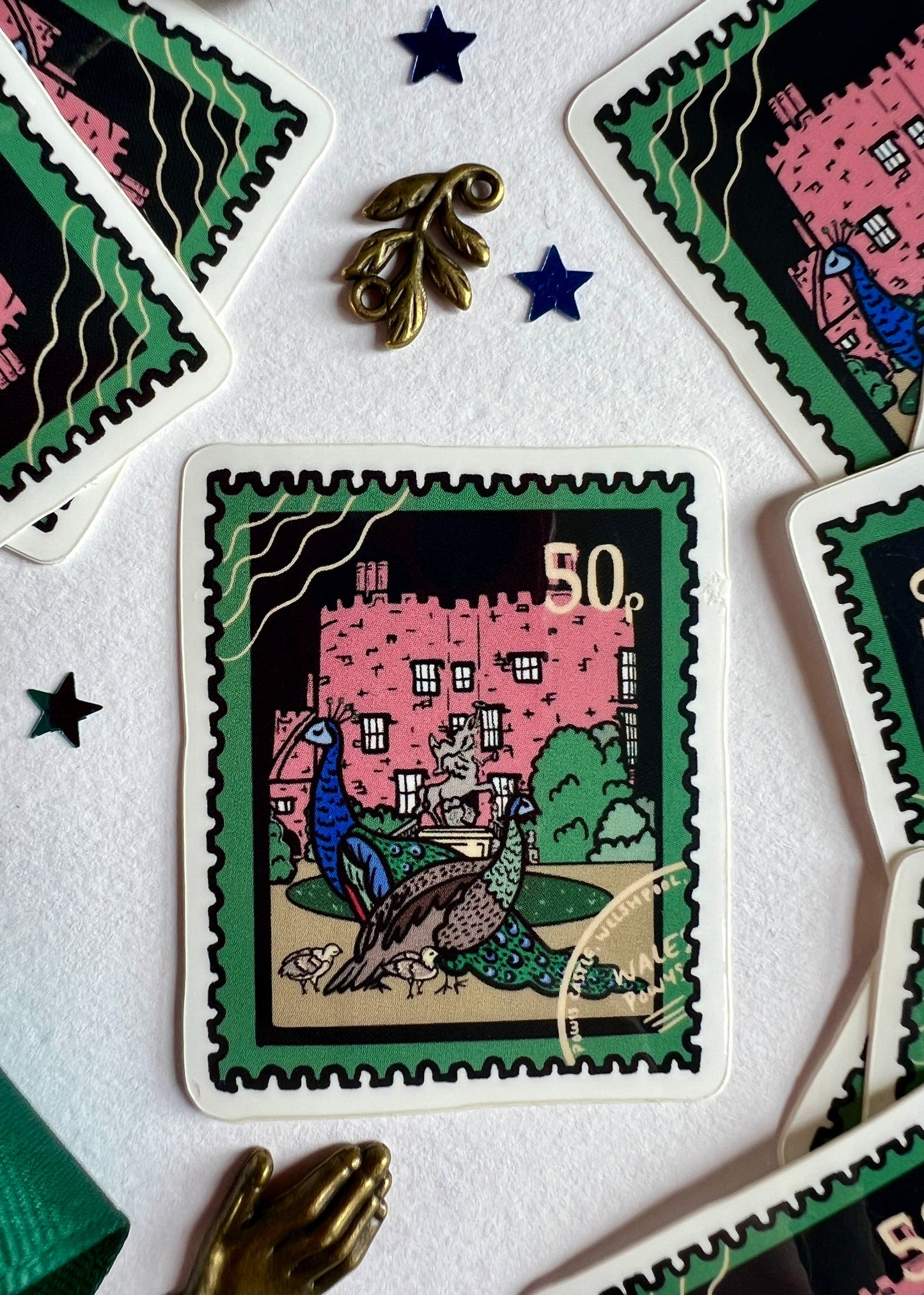 Peacock Family Stamp Sticker
