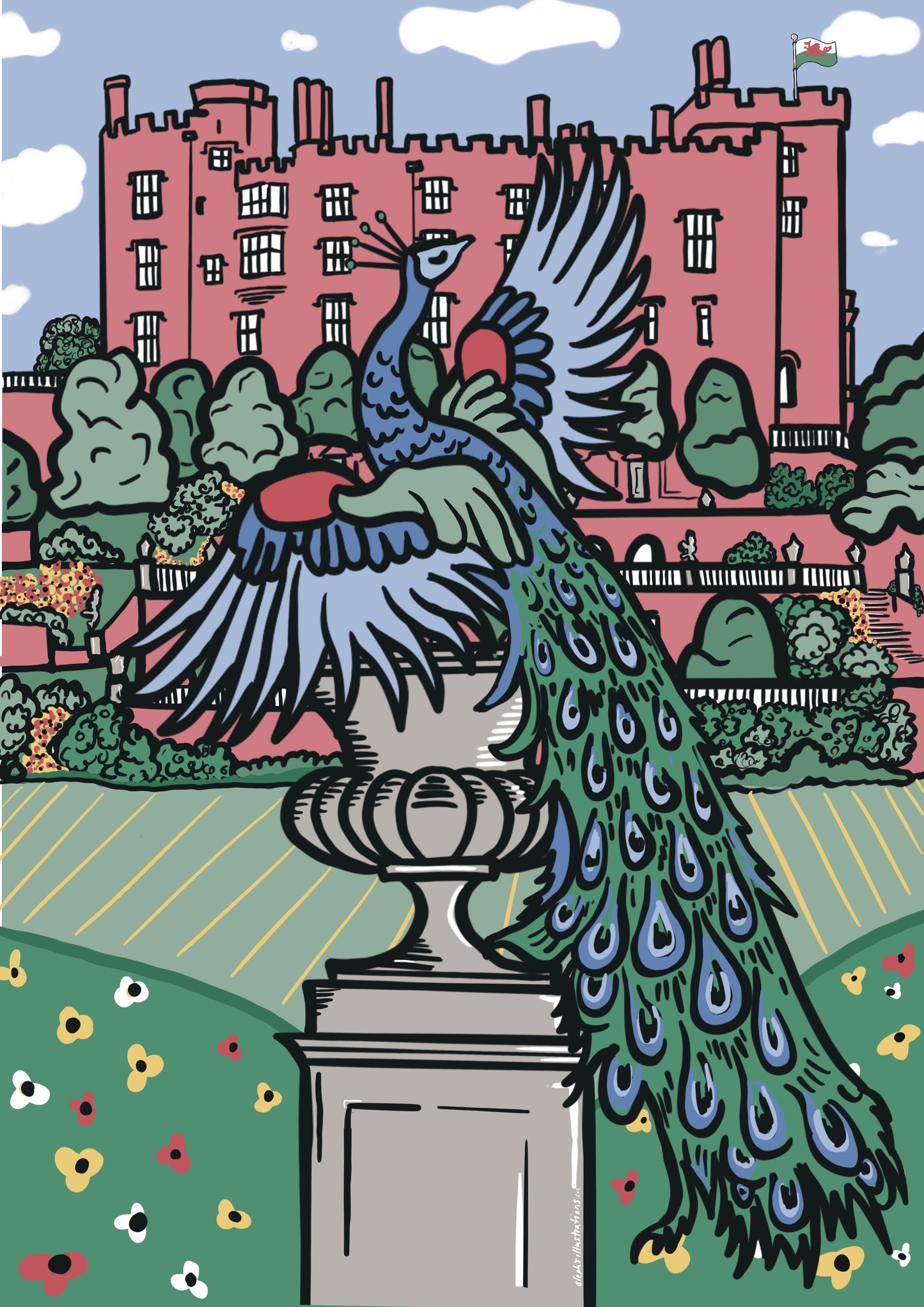 Powis Castle Peacock Card