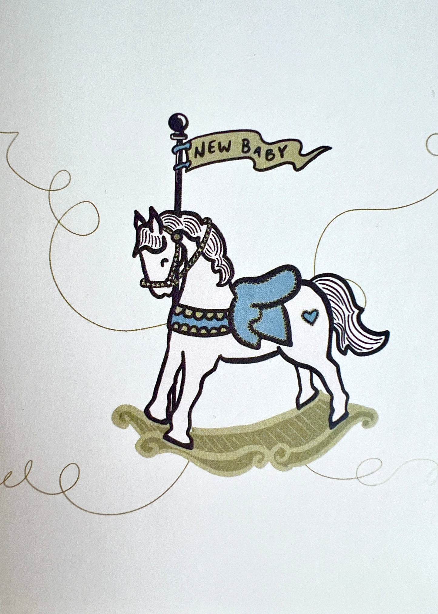 Rocking Horse Baby Card