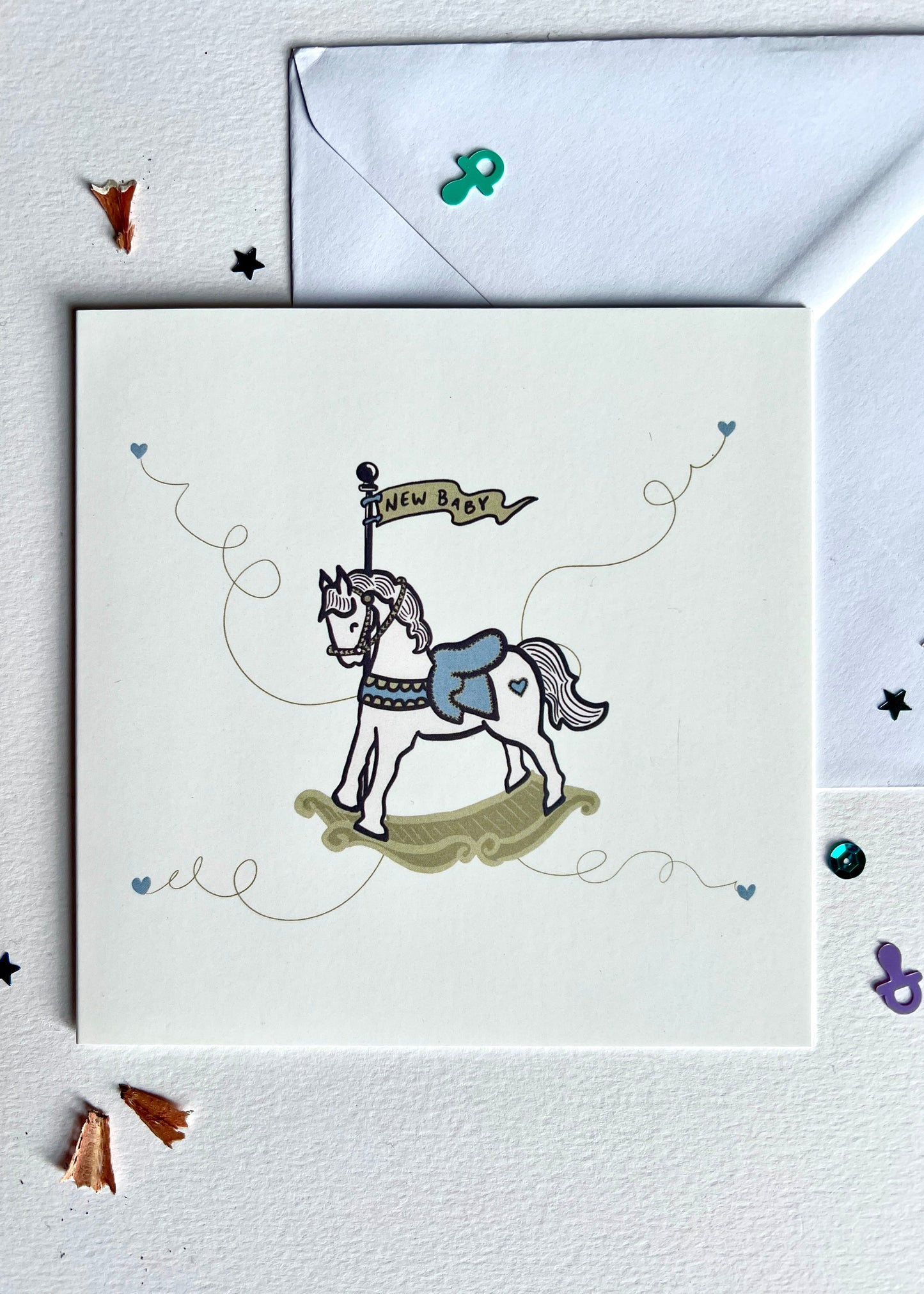 Rocking Horse Baby Card