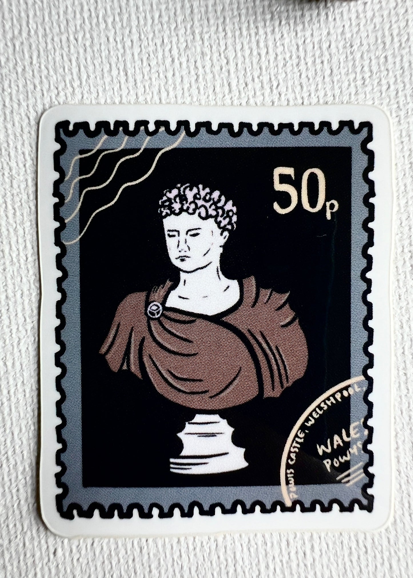 Roman Bust Stamp Sticker