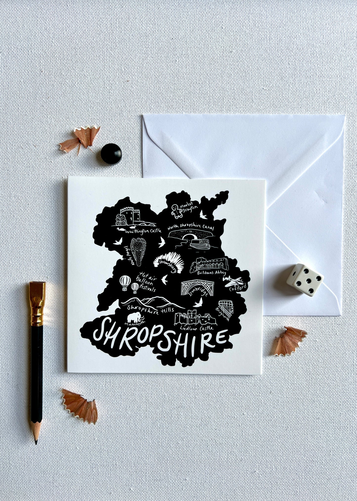 Black & White Shropshire Card