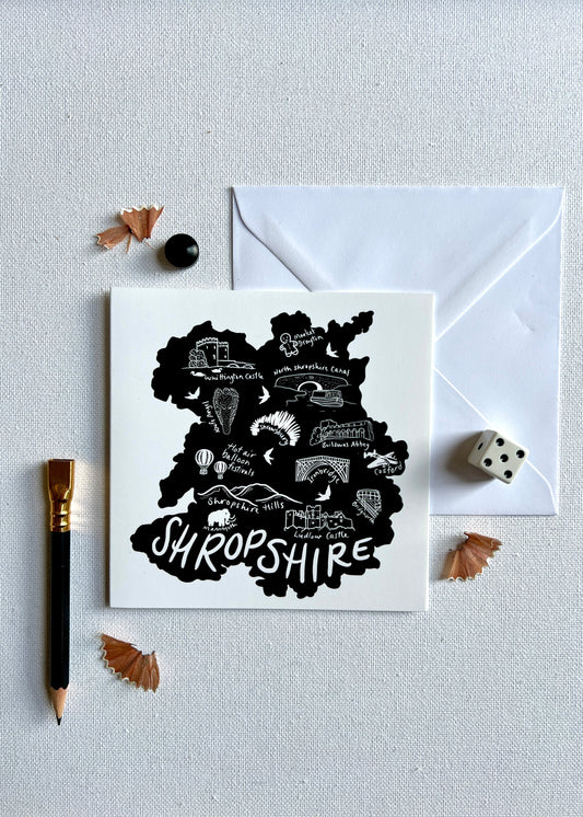 Black & White Shropshire Card