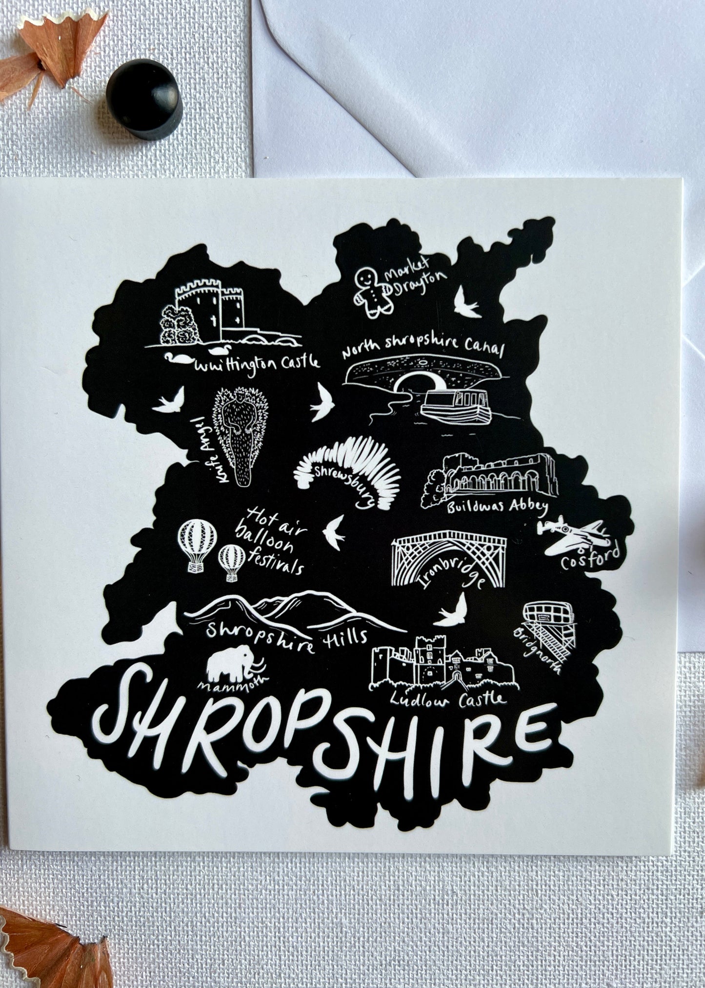 Black & White Shropshire Card