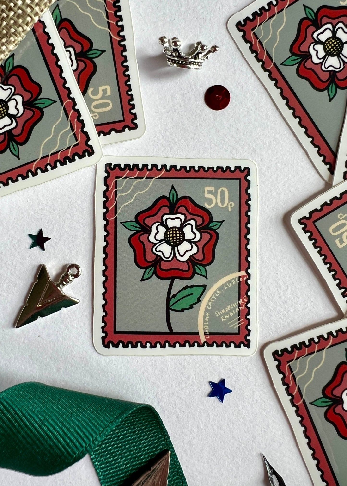 Tudor Rose Stamp Sticker