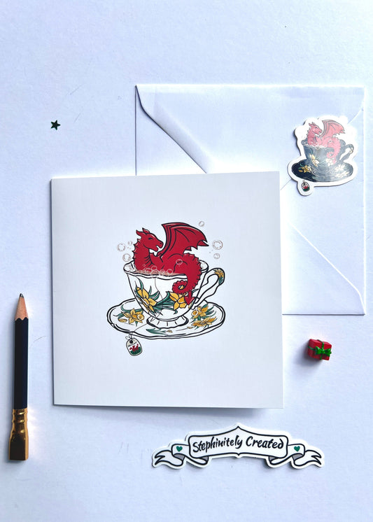 Welsh Dragon in a Cream Teacup