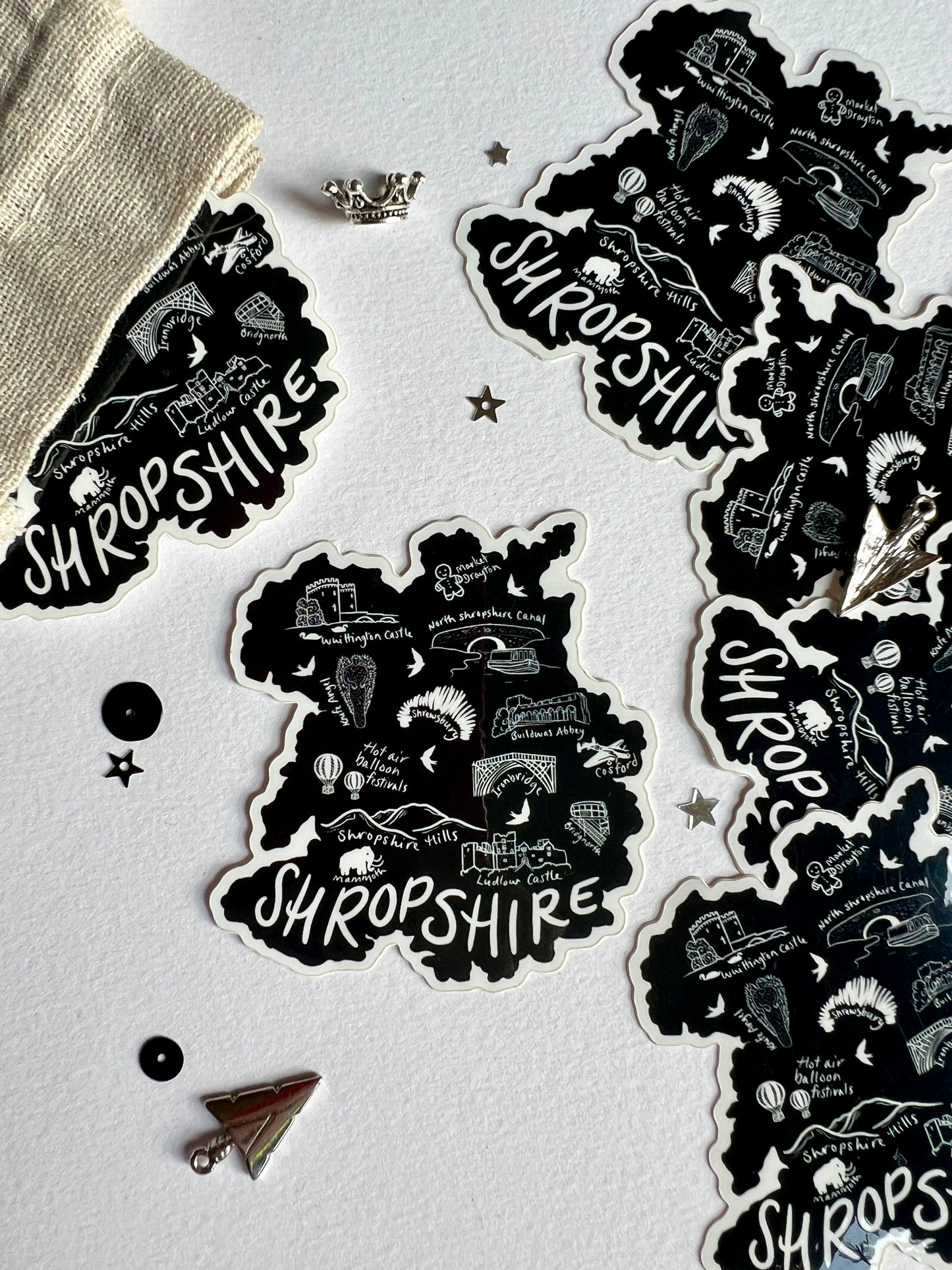 Black & White Shropshire Sticker