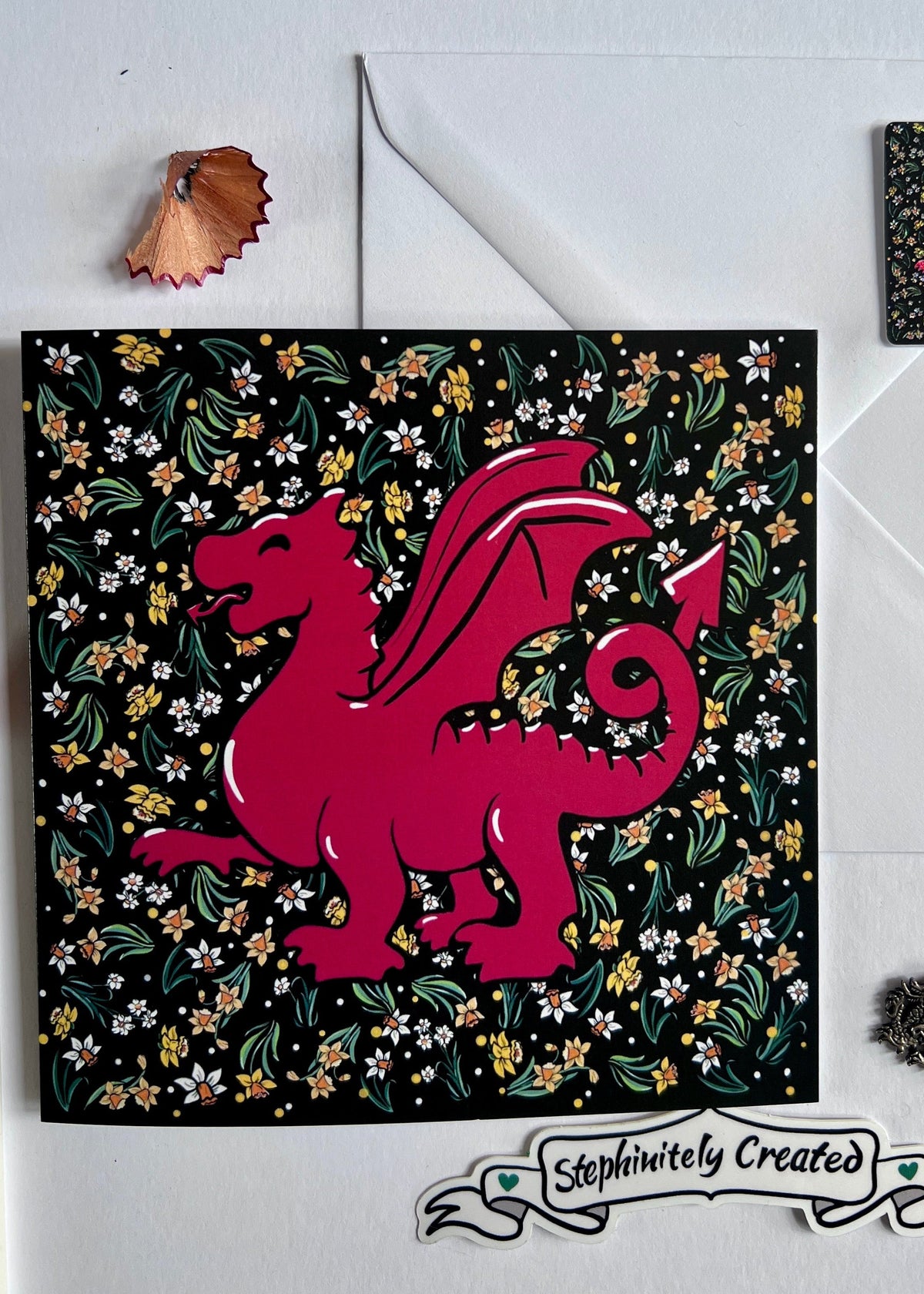 Welsh Dragon on Daffodil Tapestry
