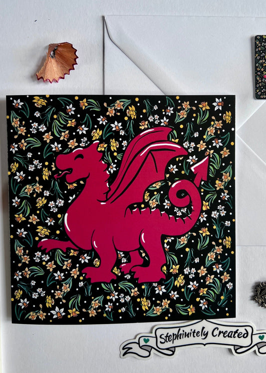 Welsh Dragon on Daffodil Tapestry