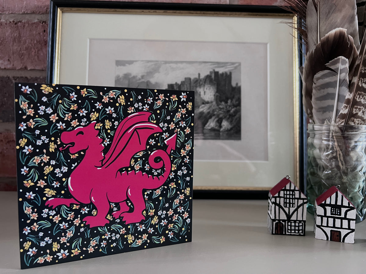 Welsh Dragon on Daffodil Tapestry